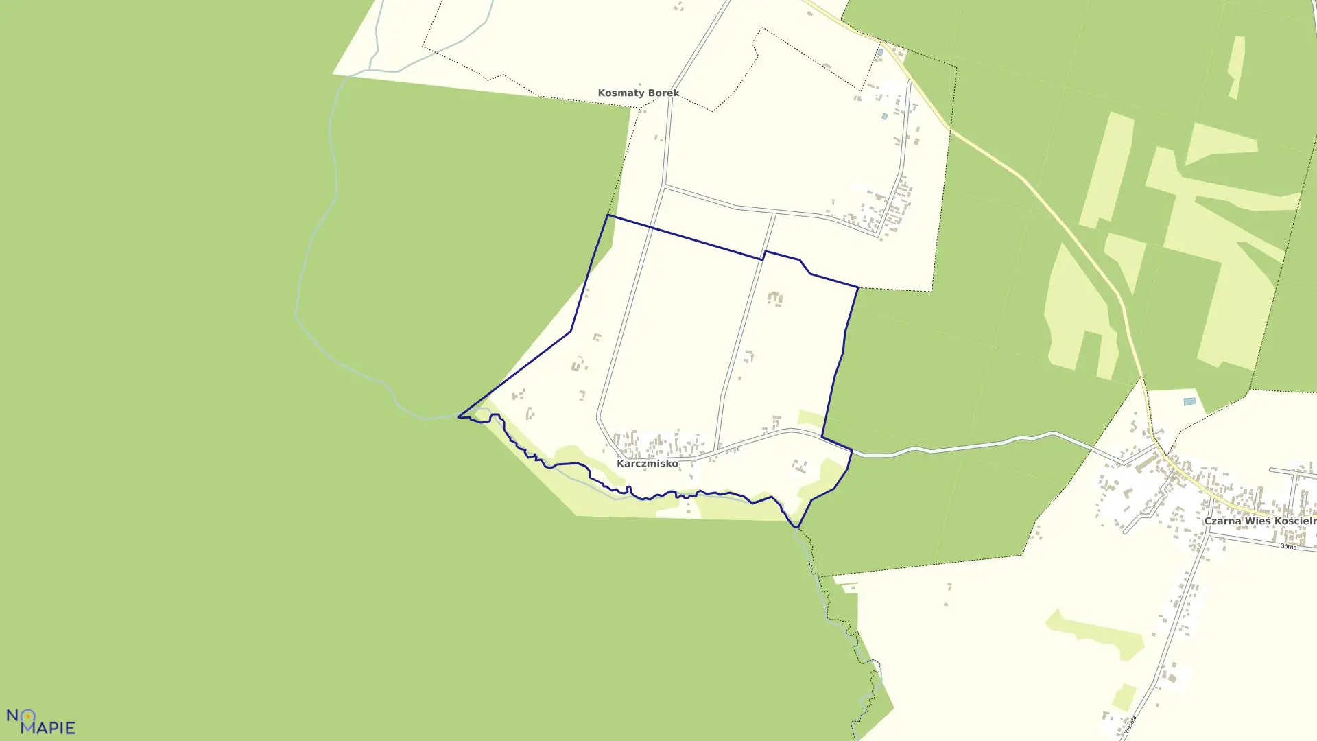 Mapa obrębu KARCZMISKO w gminie Czarna Białostocka