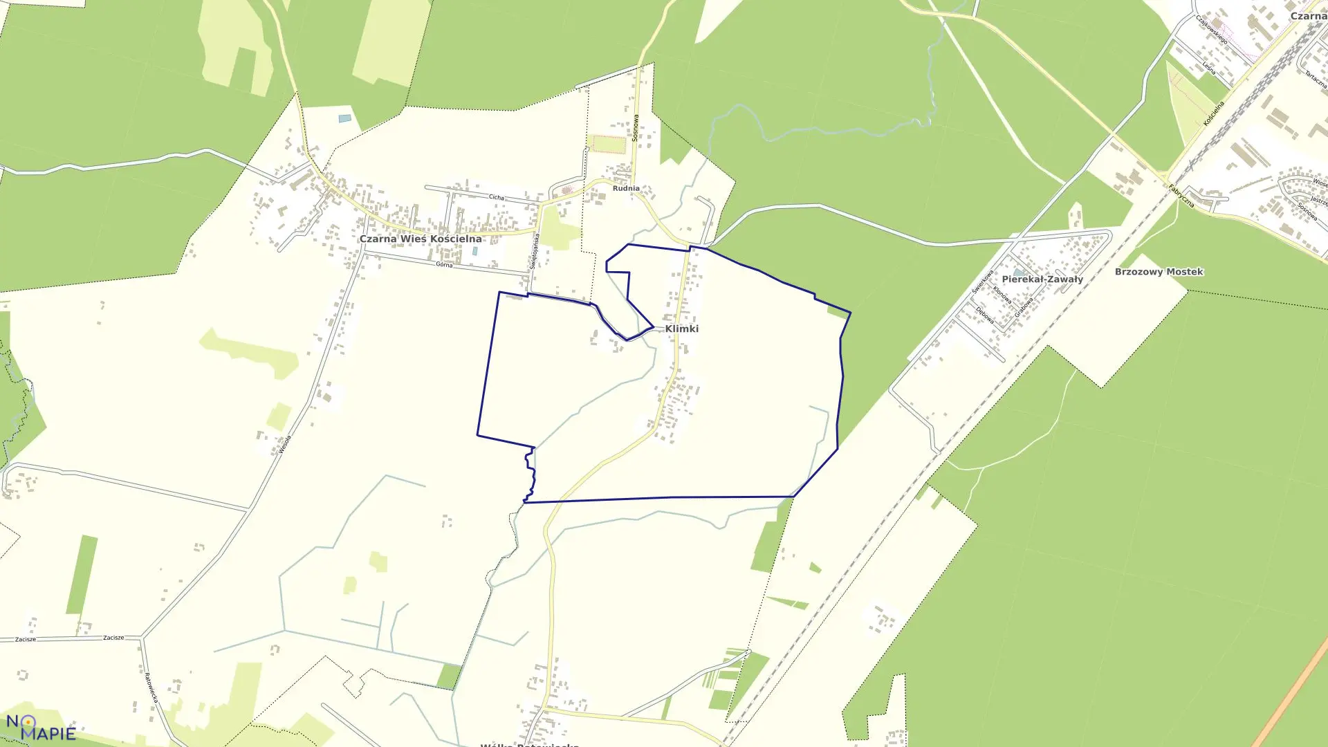 Mapa obrębu KLIMKI w gminie Czarna Białostocka